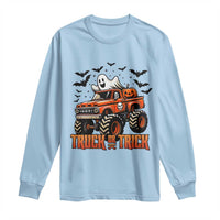 Truck Or Treat Ghost Racing Long Sleeve Shirt Funny Halloween Monster Truck Lover - Wonder Print Shop