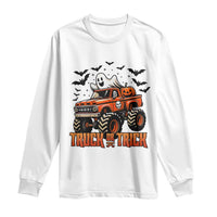 Truck Or Treat Ghost Racing Long Sleeve Shirt Funny Halloween Monster Truck Lover - Wonder Print Shop