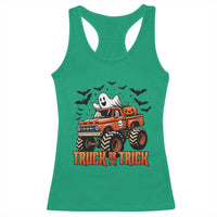 Truck Or Treat Ghost Racing Racerback Tank Top Funny Halloween Monster Truck Lover - Wonder Print Shop