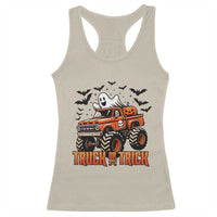Truck Or Treat Ghost Racing Racerback Tank Top Funny Halloween Monster Truck Lover - Wonder Print Shop