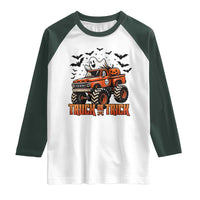 Truck Or Treat Ghost Racing Raglan Shirt Funny Halloween Monster Truck Lover - Wonder Print Shop