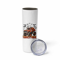 Truck Or Treat Ghost Racing Skinny Tumbler Funny Halloween Monster Truck Lover