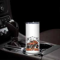 Truck Or Treat Ghost Racing Skinny Tumbler Funny Halloween Monster Truck Lover