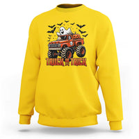 Truck Or Treat Ghost Racing Sweatshirt Funny Halloween Monster Truck Lover - Wonder Print Shop