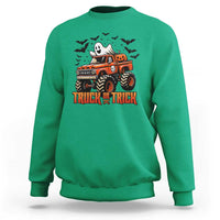 Truck Or Treat Ghost Racing Sweatshirt Funny Halloween Monster Truck Lover - Wonder Print Shop