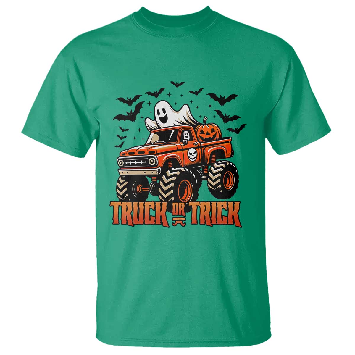 Truck Or Treat Ghost Racing T Shirt Funny Halloween Monster Truck Lover - Wonder Print Shop