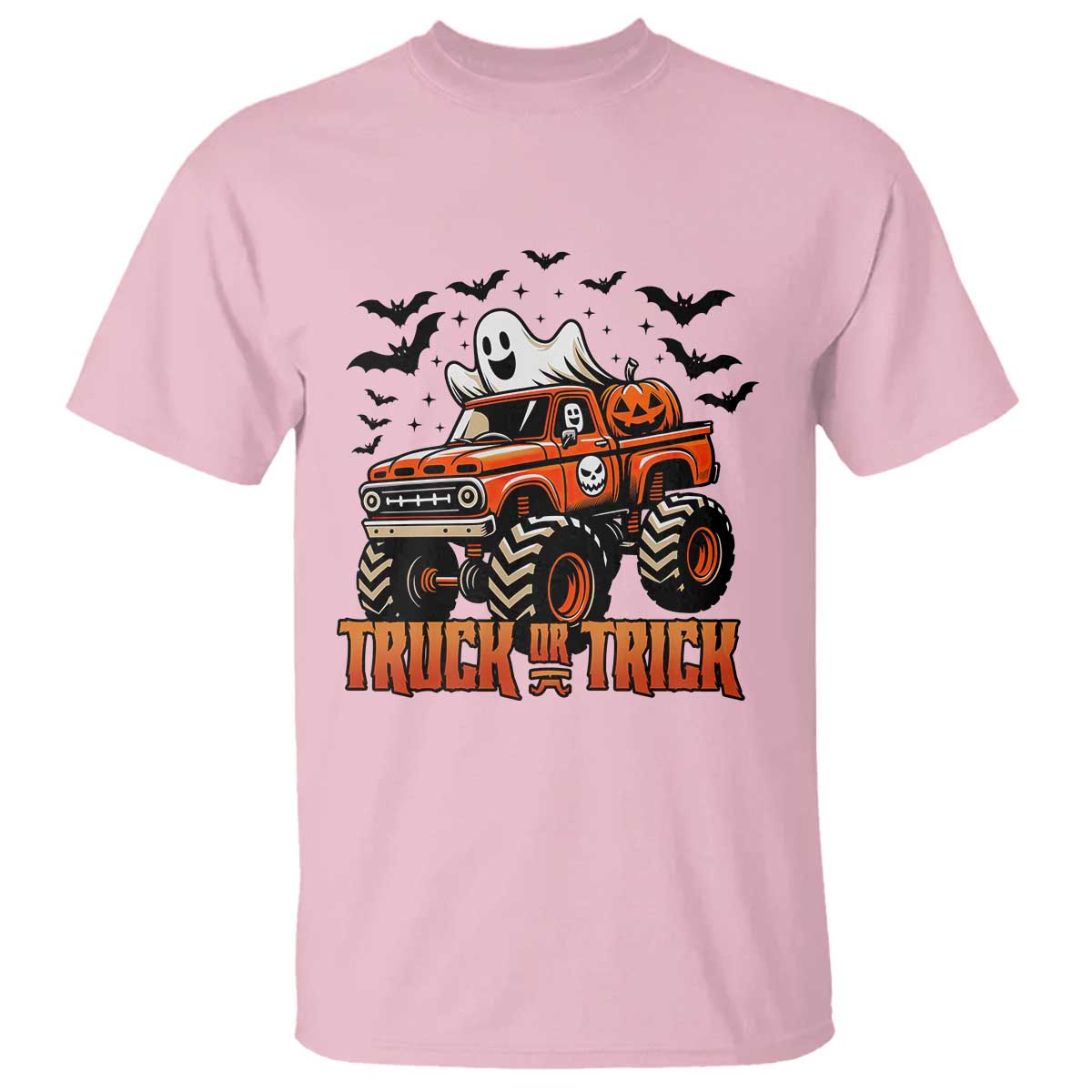 Truck Or Treat Ghost Racing T Shirt Funny Halloween Monster Truck Lover - Wonder Print Shop