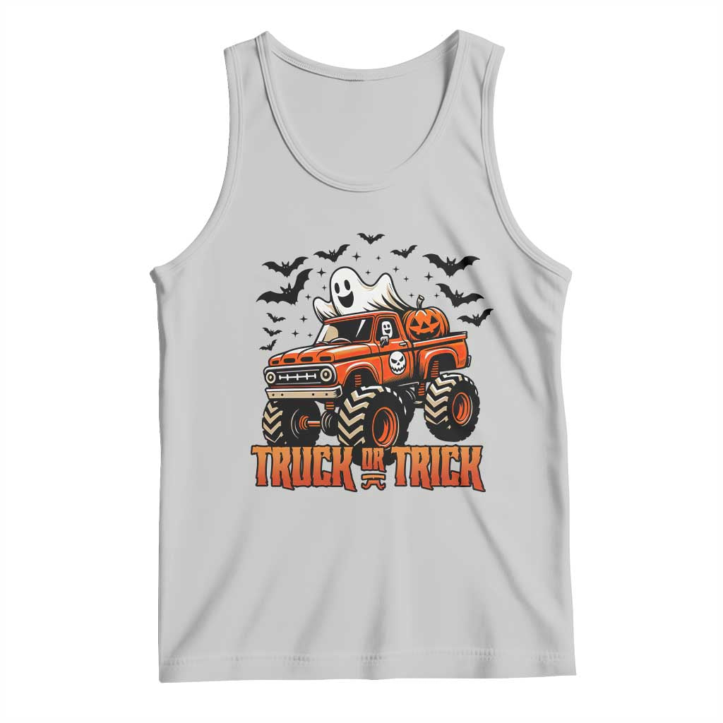 Truck Or Treat Ghost Racing Tank Top Funny Halloween Monster Truck Lover - Wonder Print Shop