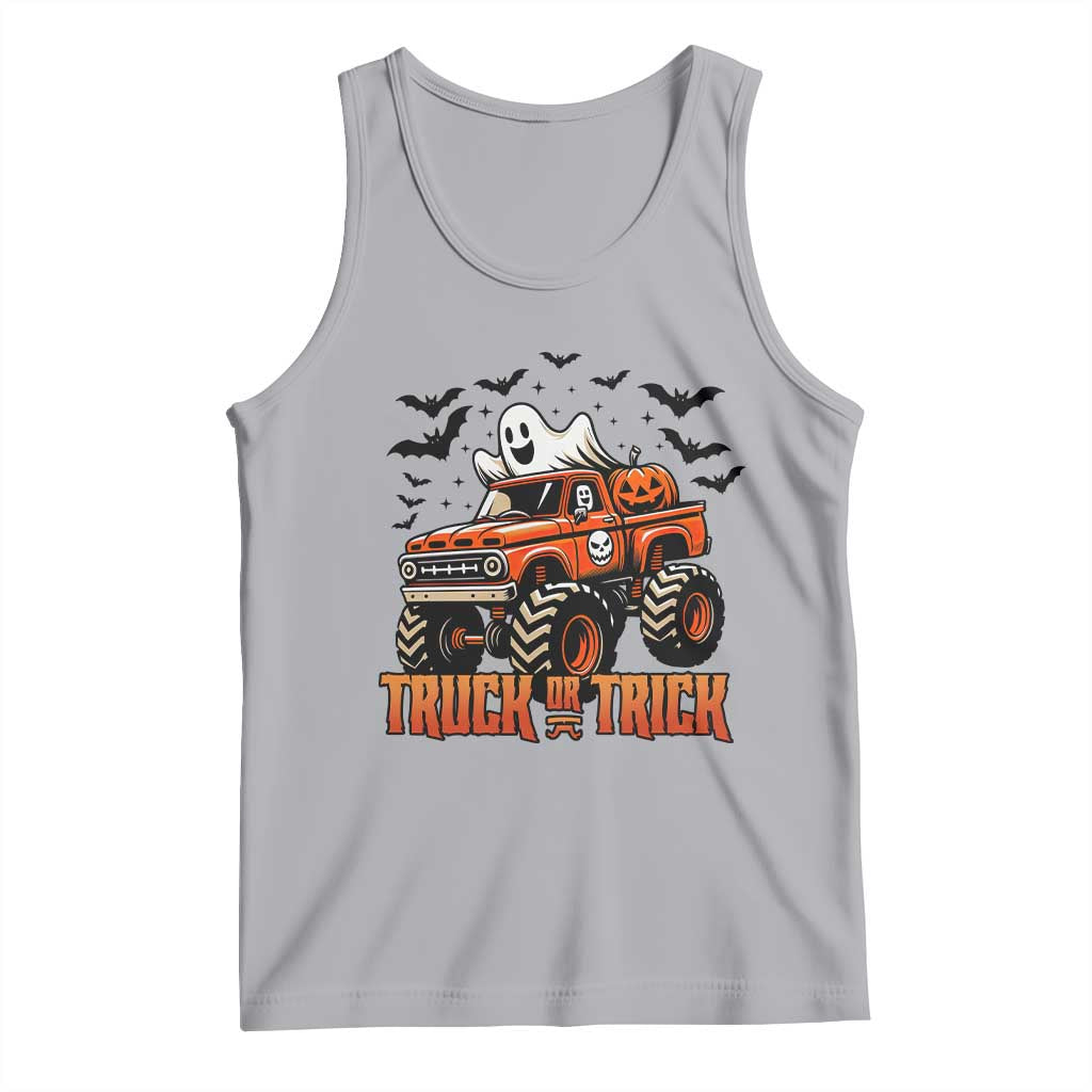 Truck Or Treat Ghost Racing Tank Top Funny Halloween Monster Truck Lover - Wonder Print Shop