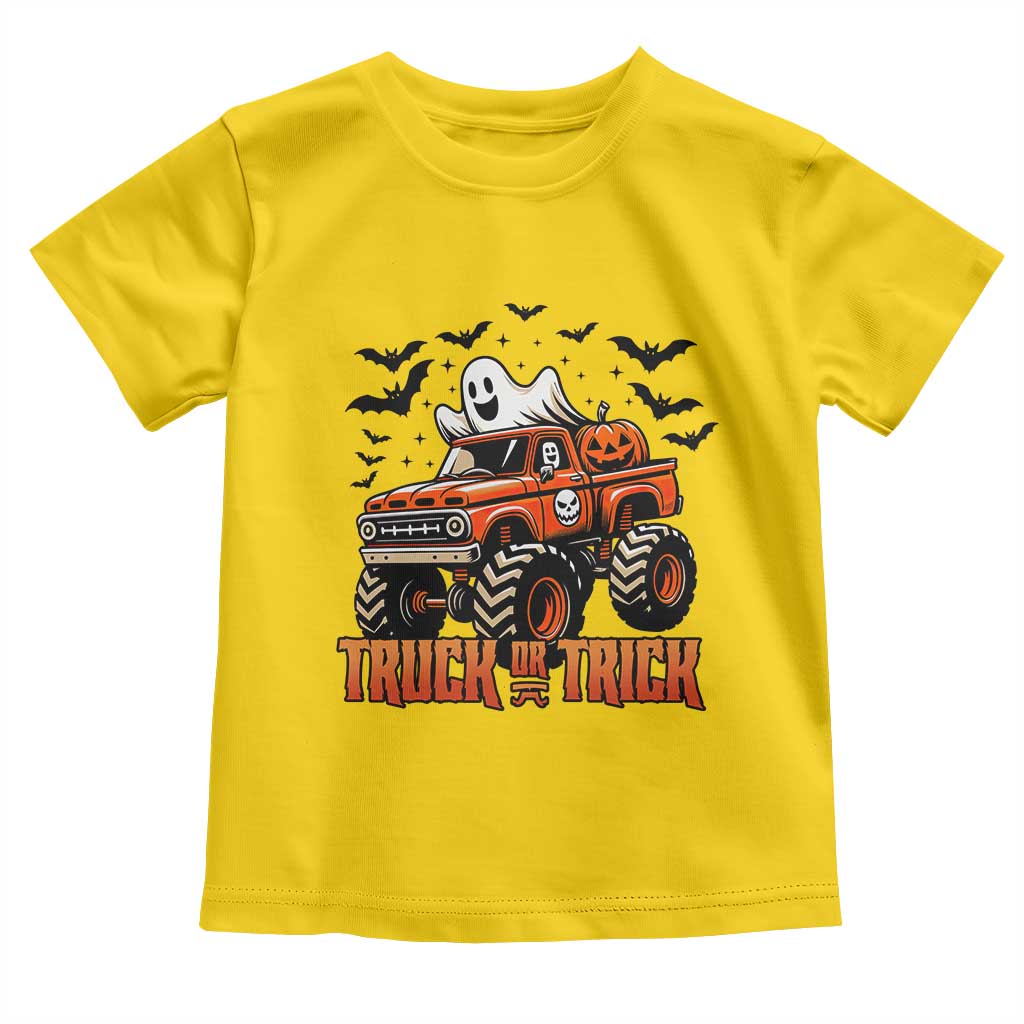 Truck Or Treat Ghost Racing Toddler T Shirt Funny Halloween Monster Truck Lover - Wonder Print Shop