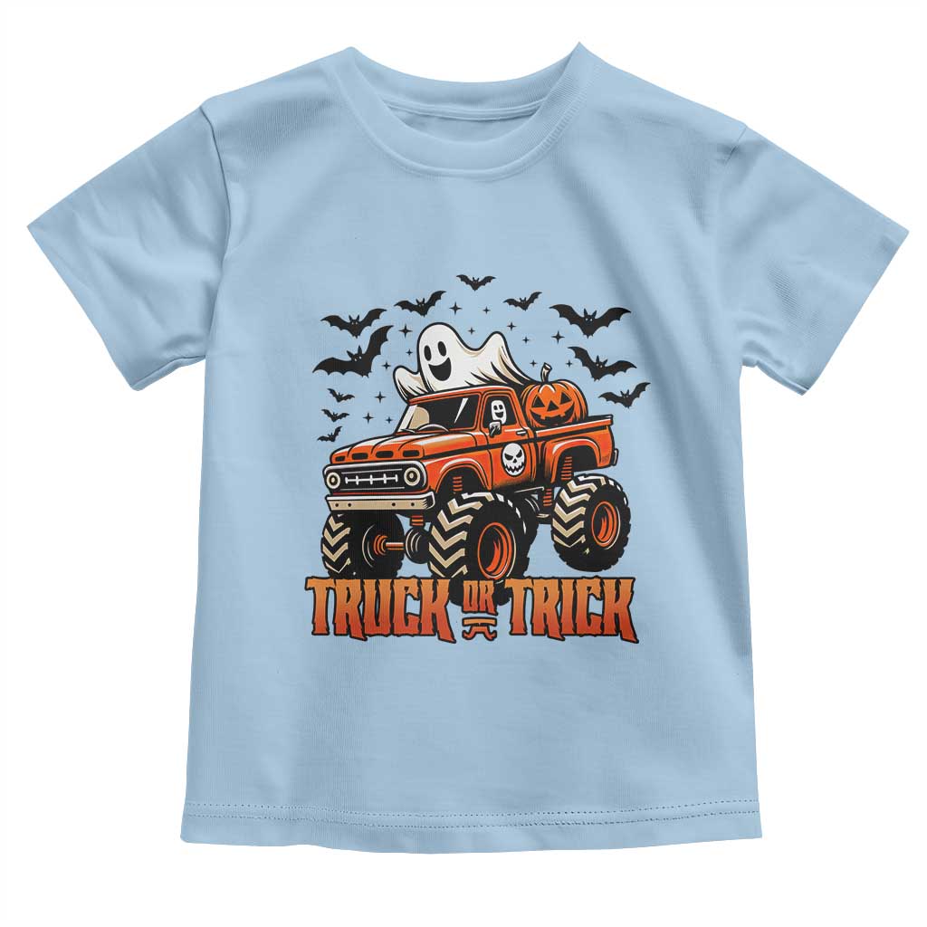 Truck Or Treat Ghost Racing Toddler T Shirt Funny Halloween Monster Truck Lover - Wonder Print Shop