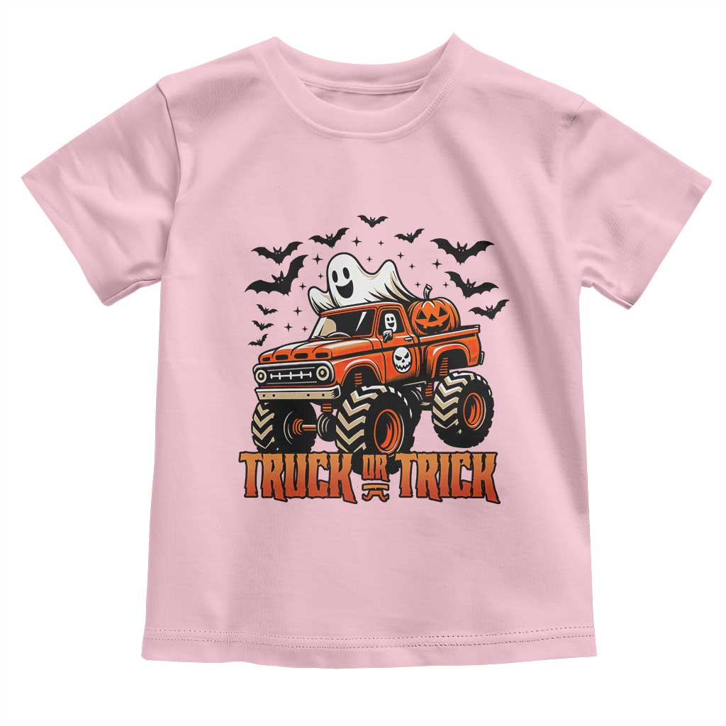 Truck Or Treat Ghost Racing Toddler T Shirt Funny Halloween Monster Truck Lover - Wonder Print Shop
