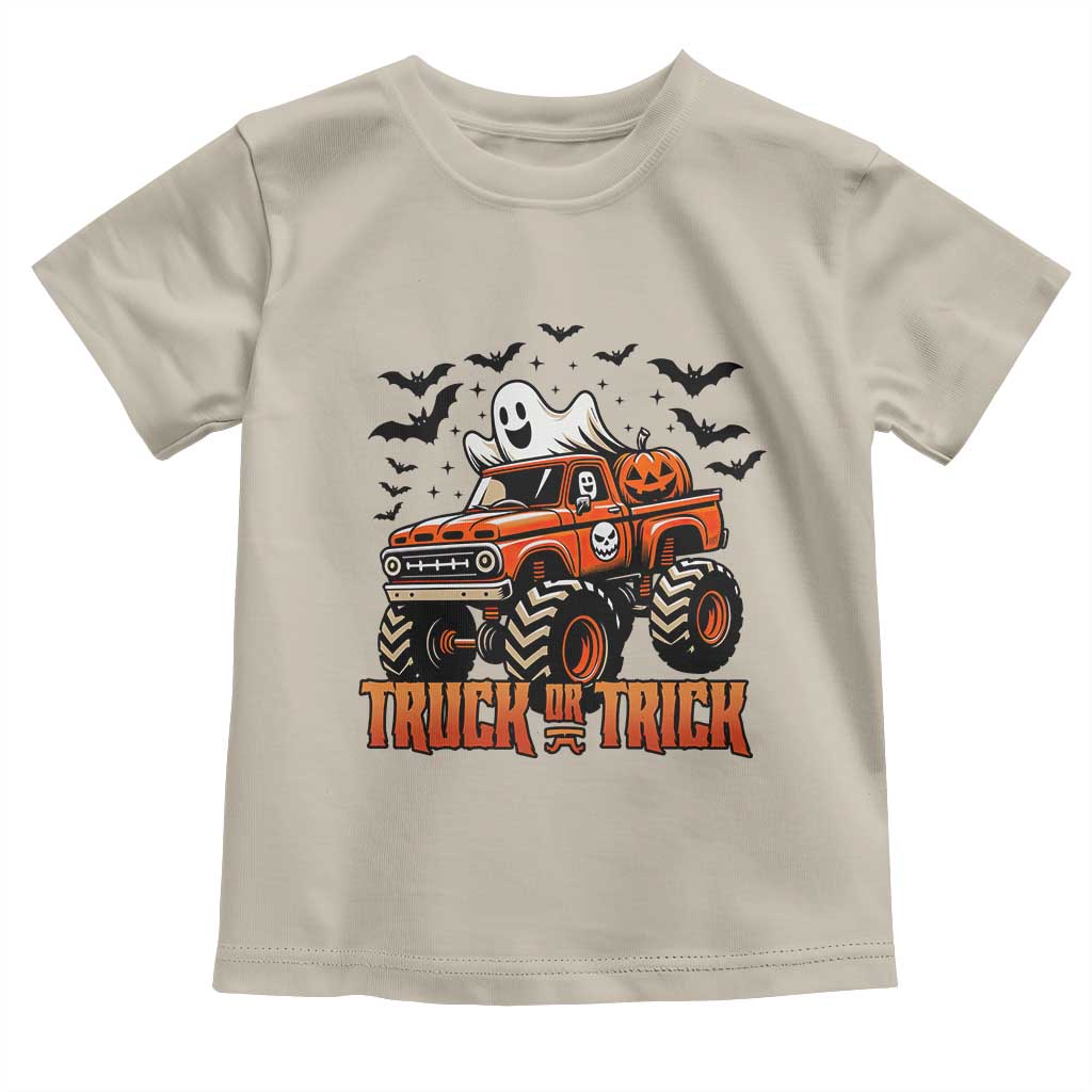 Truck Or Treat Ghost Racing Toddler T Shirt Funny Halloween Monster Truck Lover - Wonder Print Shop