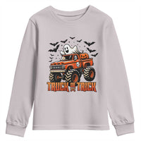 Truck Or Treat Ghost Racing Youth Sweatshirt Funny Halloween Monster Truck Lover - Wonder Print Shop