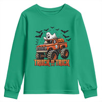Truck Or Treat Ghost Racing Youth Sweatshirt Funny Halloween Monster Truck Lover - Wonder Print Shop