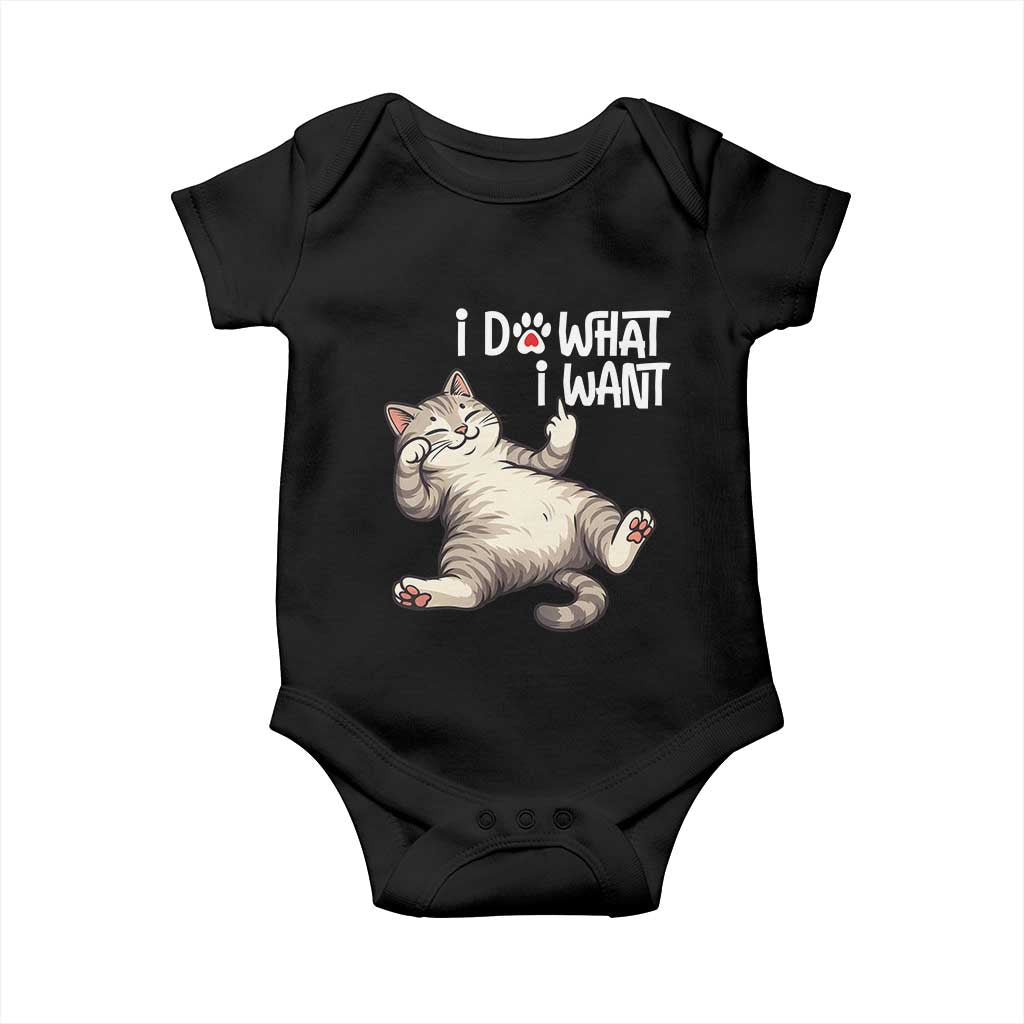 Funny Cat Baby Onesie I Do What I Want - Wonder Print Shop