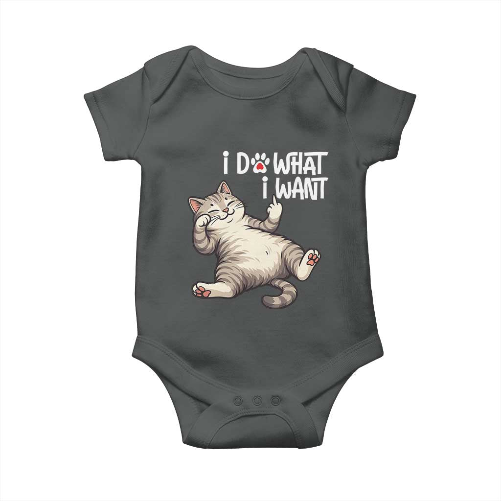 Funny Cat Baby Onesie I Do What I Want - Wonder Print Shop