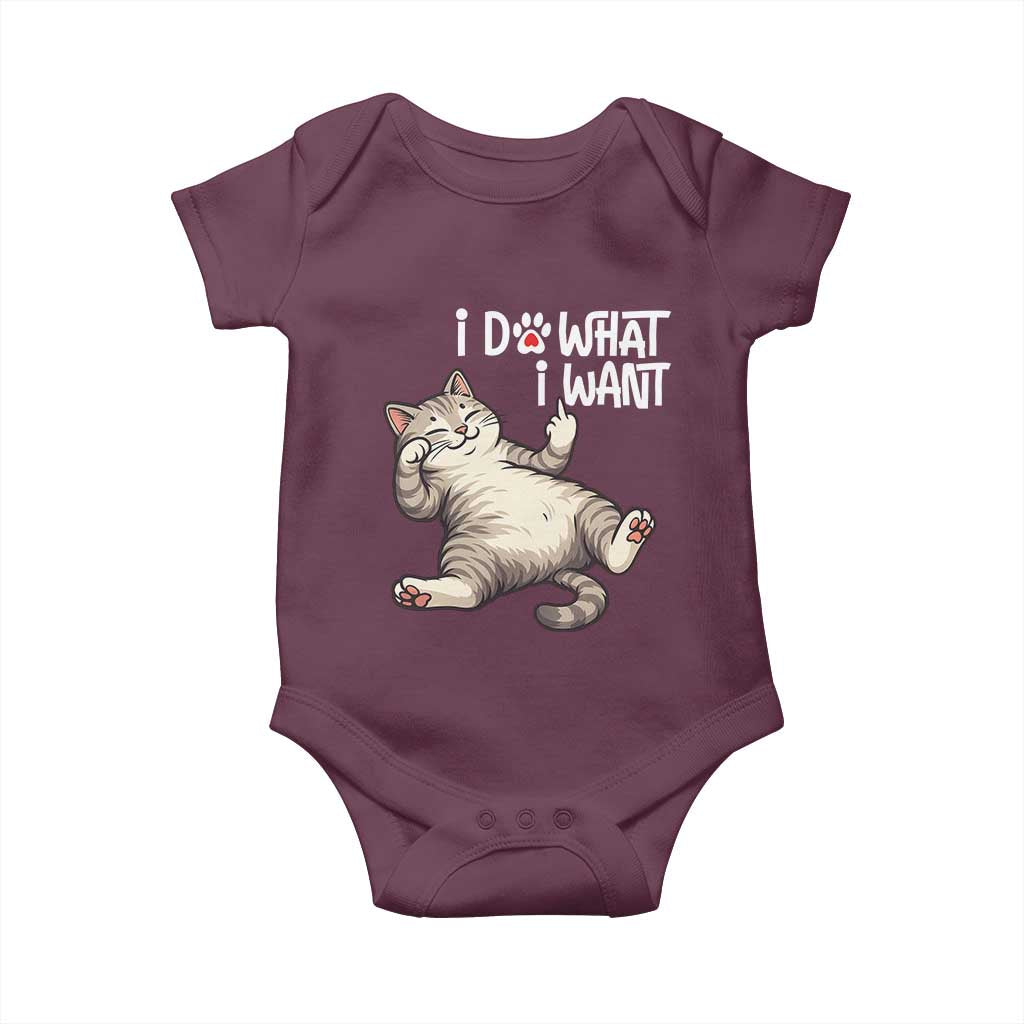 Funny Cat Baby Onesie I Do What I Want - Wonder Print Shop