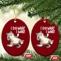 Funny Cat Ceramic Ornament I Do What I Want - Wonder Print Shop