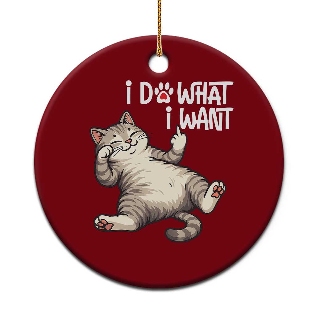 Funny Cat Ceramic Ornament I Do What I Want - Wonder Print Shop