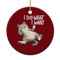 Funny Cat Ceramic Ornament I Do What I Want - Wonder Print Shop