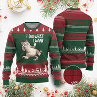 Funny Cat Ugly Christmas Sweater I Do What I Want - Wonder Print Shop
