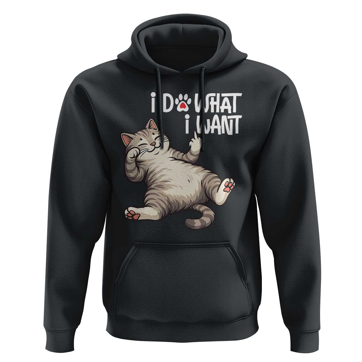 Funny Cat Hoodie I Do What I Want - Wonder Print Shop