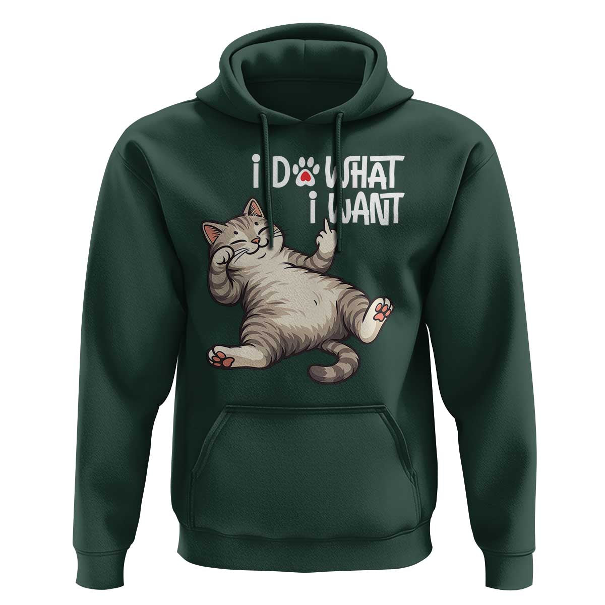 Funny Cat Hoodie I Do What I Want - Wonder Print Shop