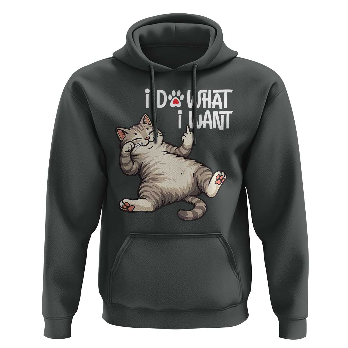 Funny Cat Hoodie I Do What I Want - Wonder Print Shop