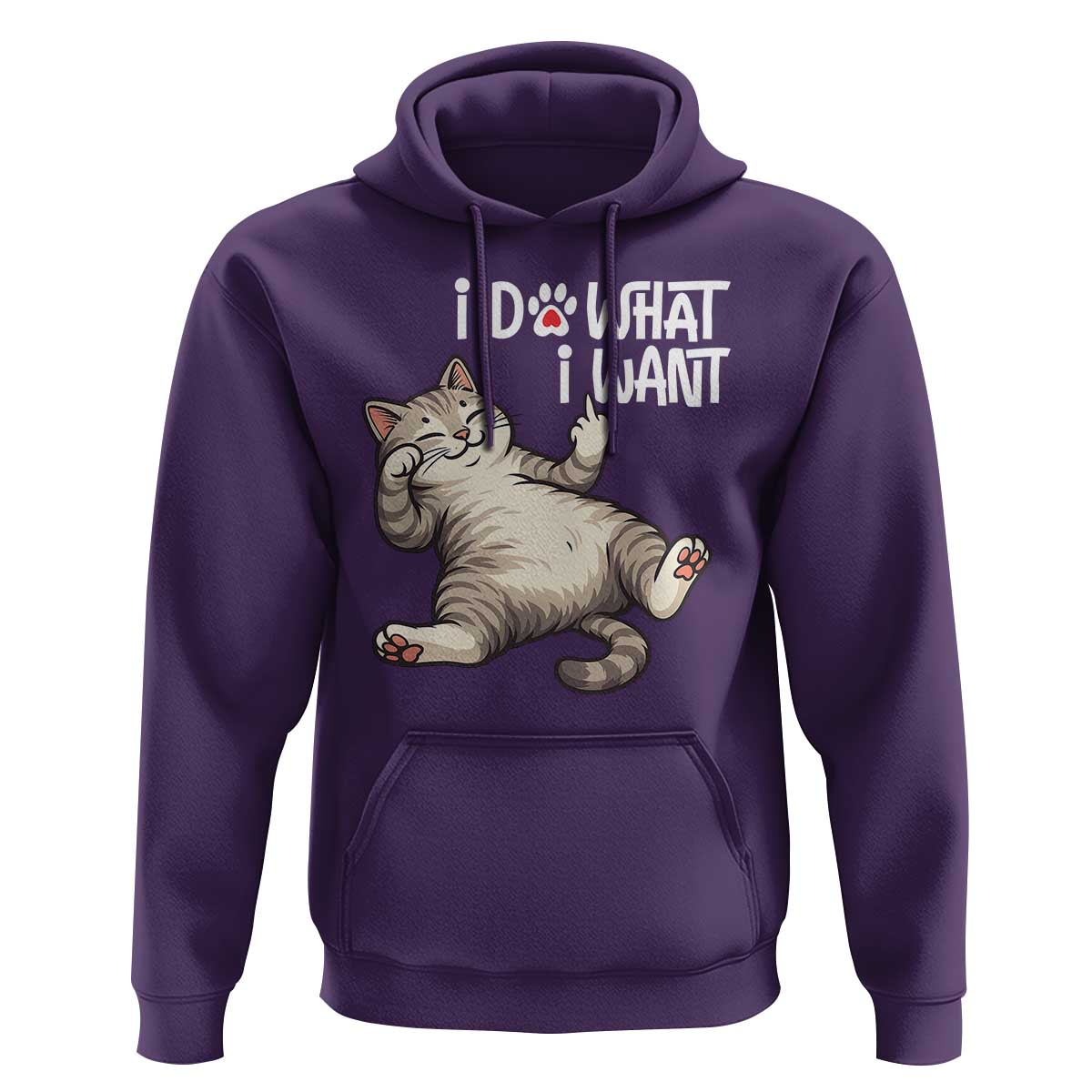 Funny Cat Hoodie I Do What I Want - Wonder Print Shop