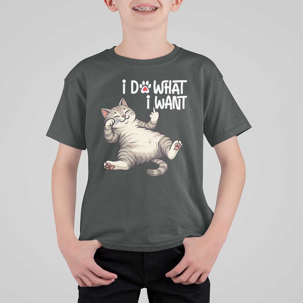 Funny Cat T Shirt For Kid I Do What I Want - Wonder Print Shop