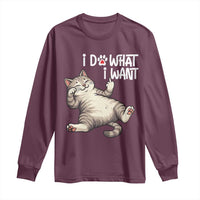 Funny Cat Long Sleeve Shirt I Do What I Want - Wonder Print Shop