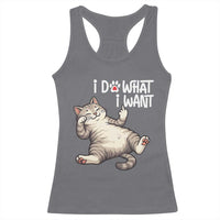 Funny Cat Racerback Tank Top I Do What I Want - Wonder Print Shop