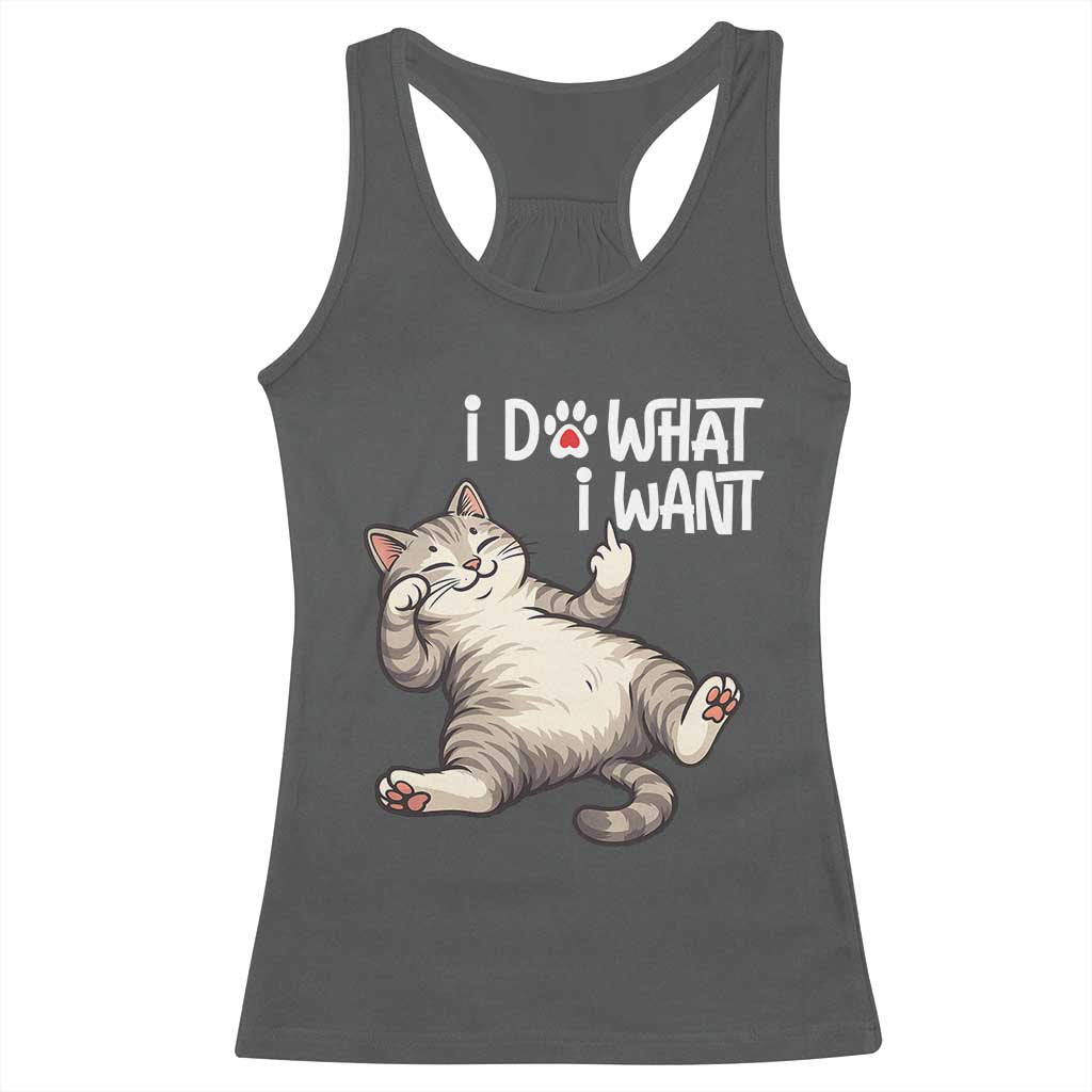 Funny Cat Racerback Tank Top I Do What I Want - Wonder Print Shop