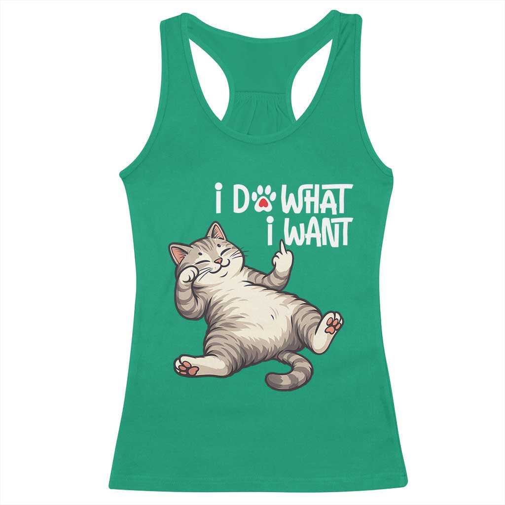 Funny Cat Racerback Tank Top I Do What I Want - Wonder Print Shop