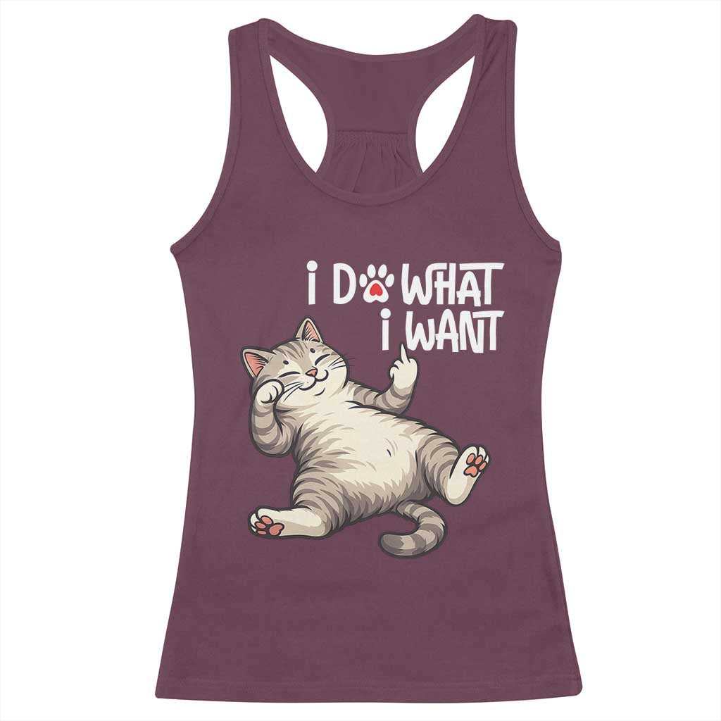 Funny Cat Racerback Tank Top I Do What I Want - Wonder Print Shop