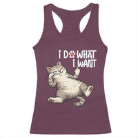 Funny Cat Racerback Tank Top I Do What I Want - Wonder Print Shop