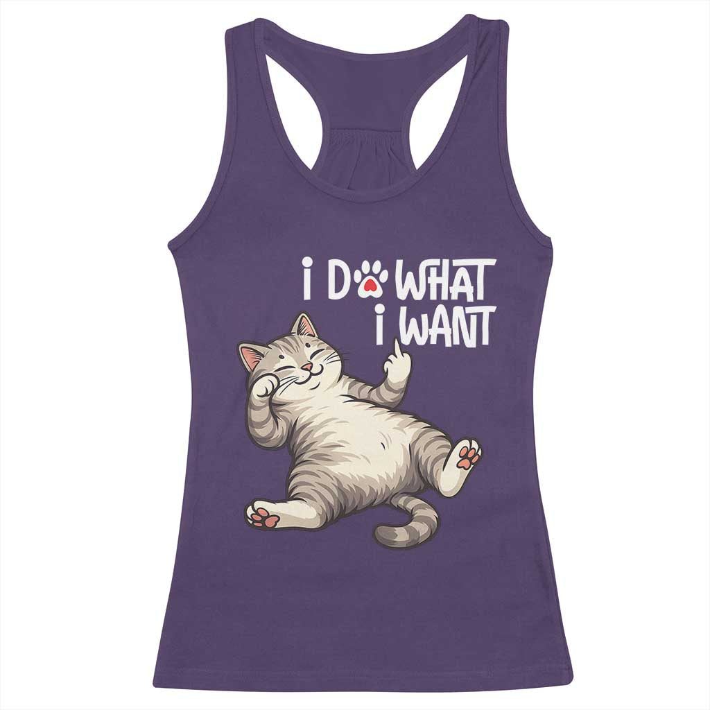 Funny Cat Racerback Tank Top I Do What I Want - Wonder Print Shop