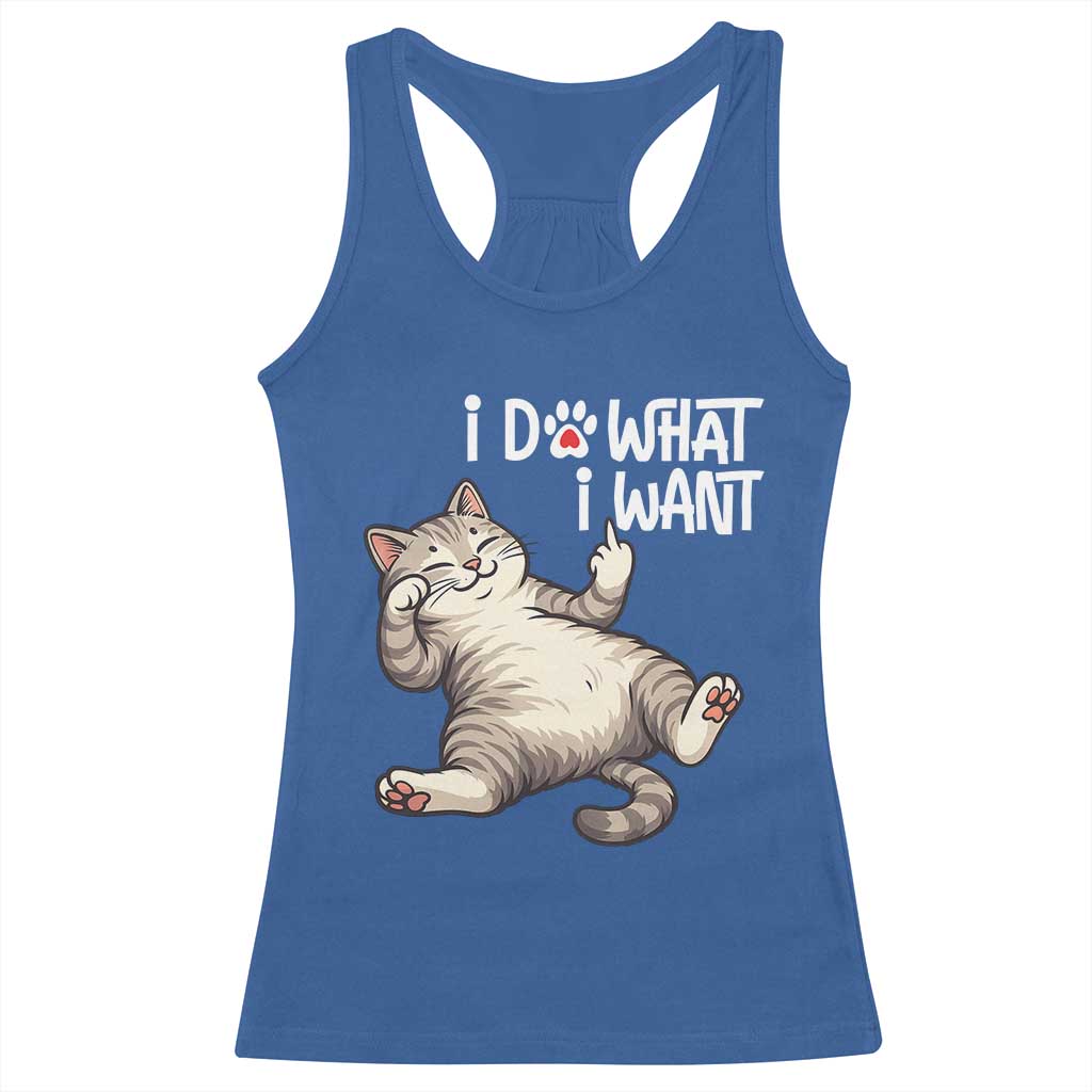 Funny Cat Racerback Tank Top I Do What I Want - Wonder Print Shop