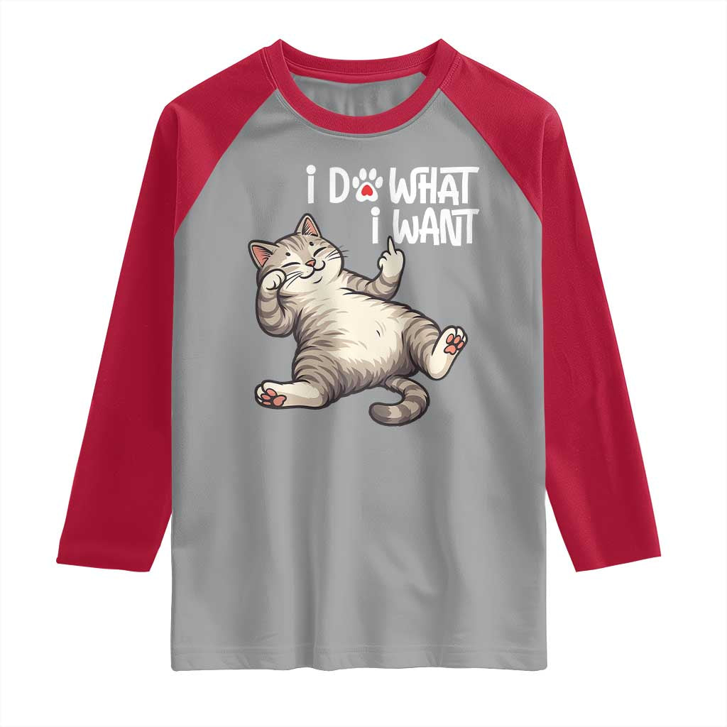 Funny Cat Raglan Shirt I Do What I Want - Wonder Print Shop