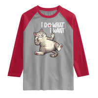 Funny Cat Raglan Shirt I Do What I Want - Wonder Print Shop