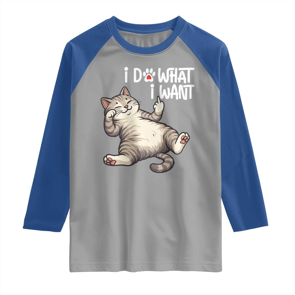 Funny Cat Raglan Shirt I Do What I Want - Wonder Print Shop