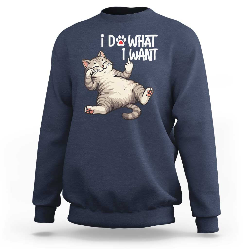 Funny Cat Sweatshirt I Do What I Want - Wonder Print Shop