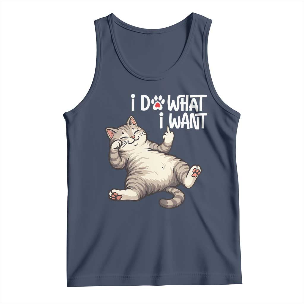 Funny Cat Tank Top I Do What I Want - Wonder Print Shop