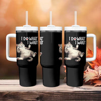 Funny Cat Tumbler With Handle I Do What I Want