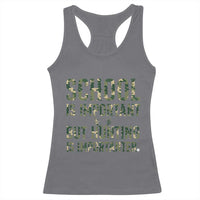 School Is Important But Hunting Is Importanter Racerback Tank Top Hunter Life Joke - Wonder Print Shop
