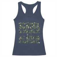 School Is Important But Hunting Is Importanter Racerback Tank Top Hunter Life Joke - Wonder Print Shop