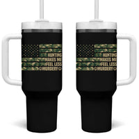 Hunter Life Joke Tumbler With Handle Hunting Makes Me Feel Less Murdery