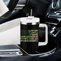 Hunter Life Joke Tumbler With Handle Hunting Makes Me Feel Less Murdery