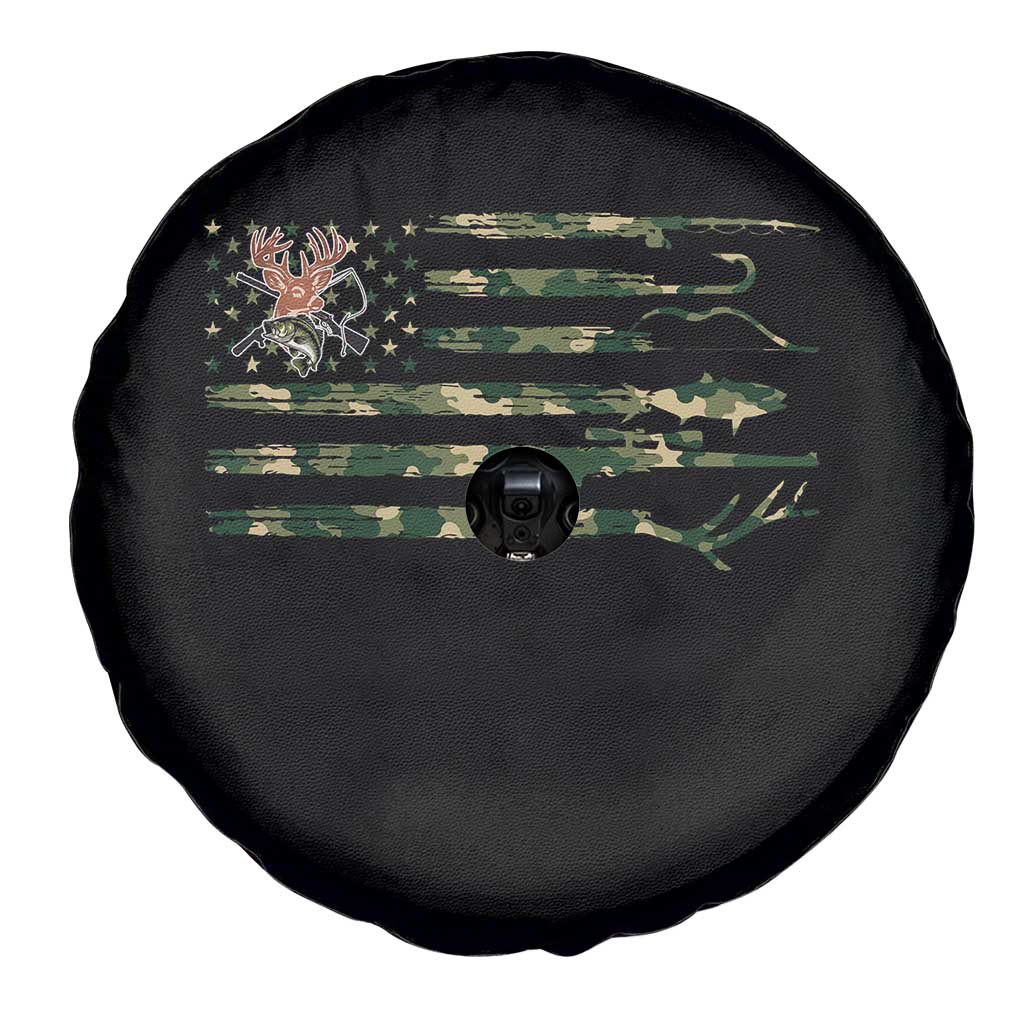 Hunting And Fishing Life Spare Tire Cover American Flag - Wonder Print Shop